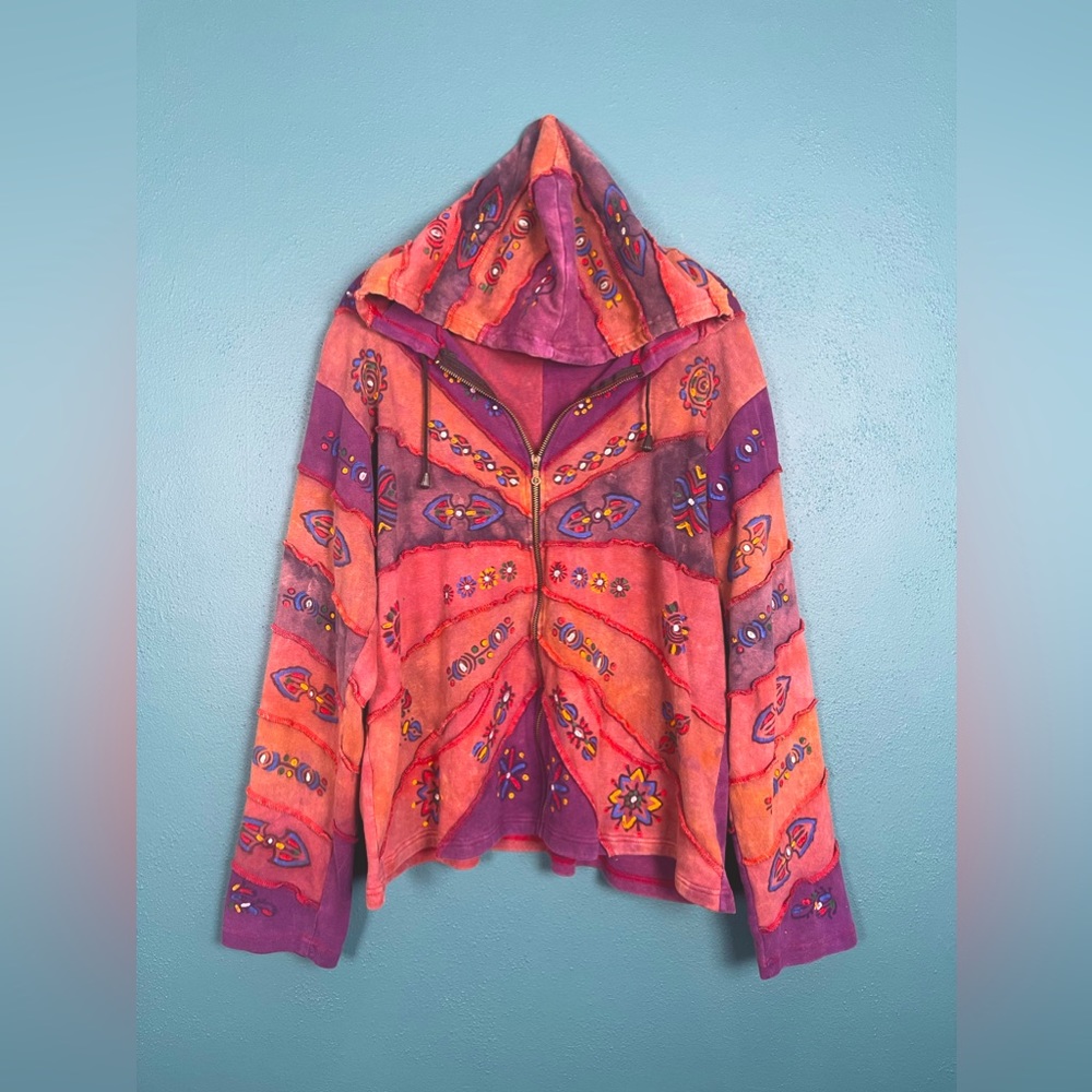 Hippie Soul Tie dye Hand painted Jacket - Size XL